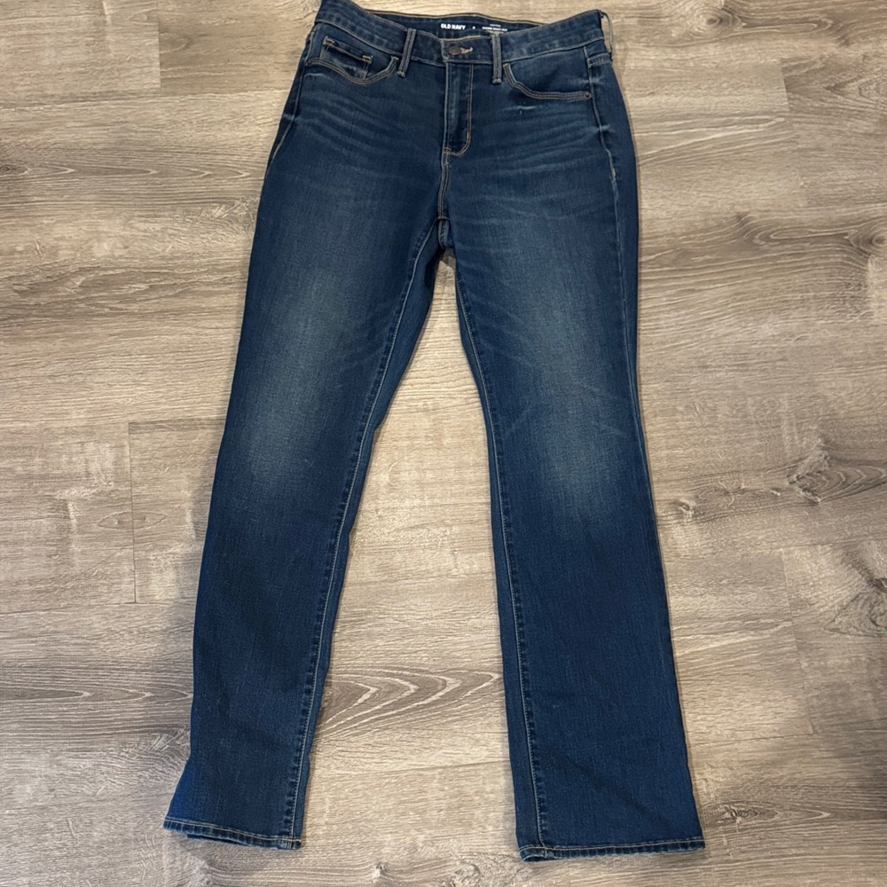 Old Navy Dark Blue Straight Leg Women's Jeans